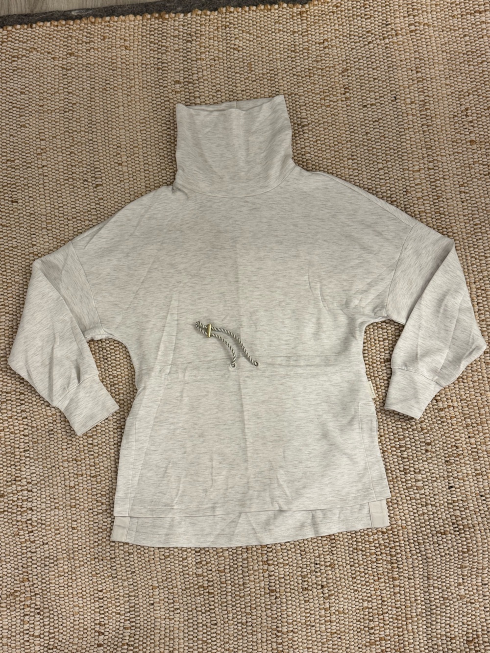 VARLEY Freya Sweatshirt Large Ivory Marl Casual Lounge Comfort Cowl Turtleneck - Picture 4 of 12